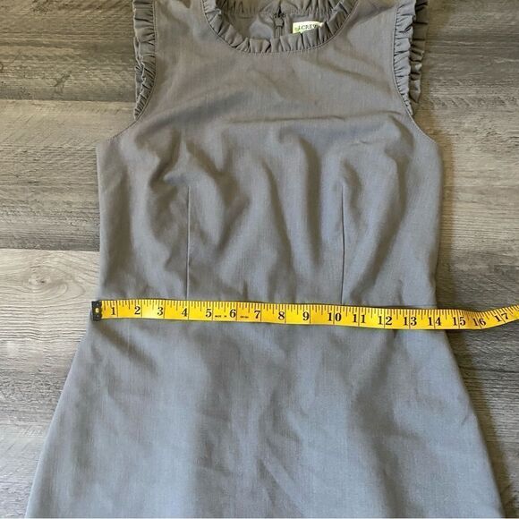 J. Crew Ruffle Dress Grey Preppy Minimalist 4 Feminine - Picture 9 of 12